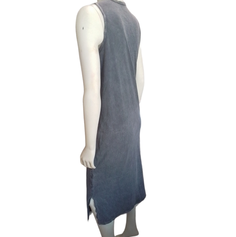 NEW Mineral Wash Gray Tank Sleeveless Shirt Dress - Picture 13 of 17